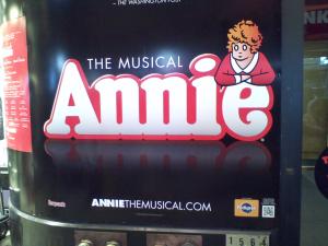 Annie the Musical on Broadway. The Palace Theatre. 7th Ave. and 47th St.