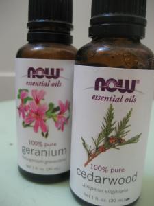 geranium and cedarwood - floral and earthy