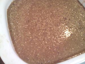 Mixture unset before it goes into the oven.