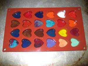 Molten crayon wax. Just removed from the oven.