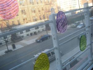 Easter egg window clings from the .99 cent store.