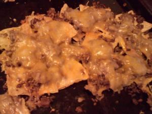 Nachos made with homemade tortilla chips.